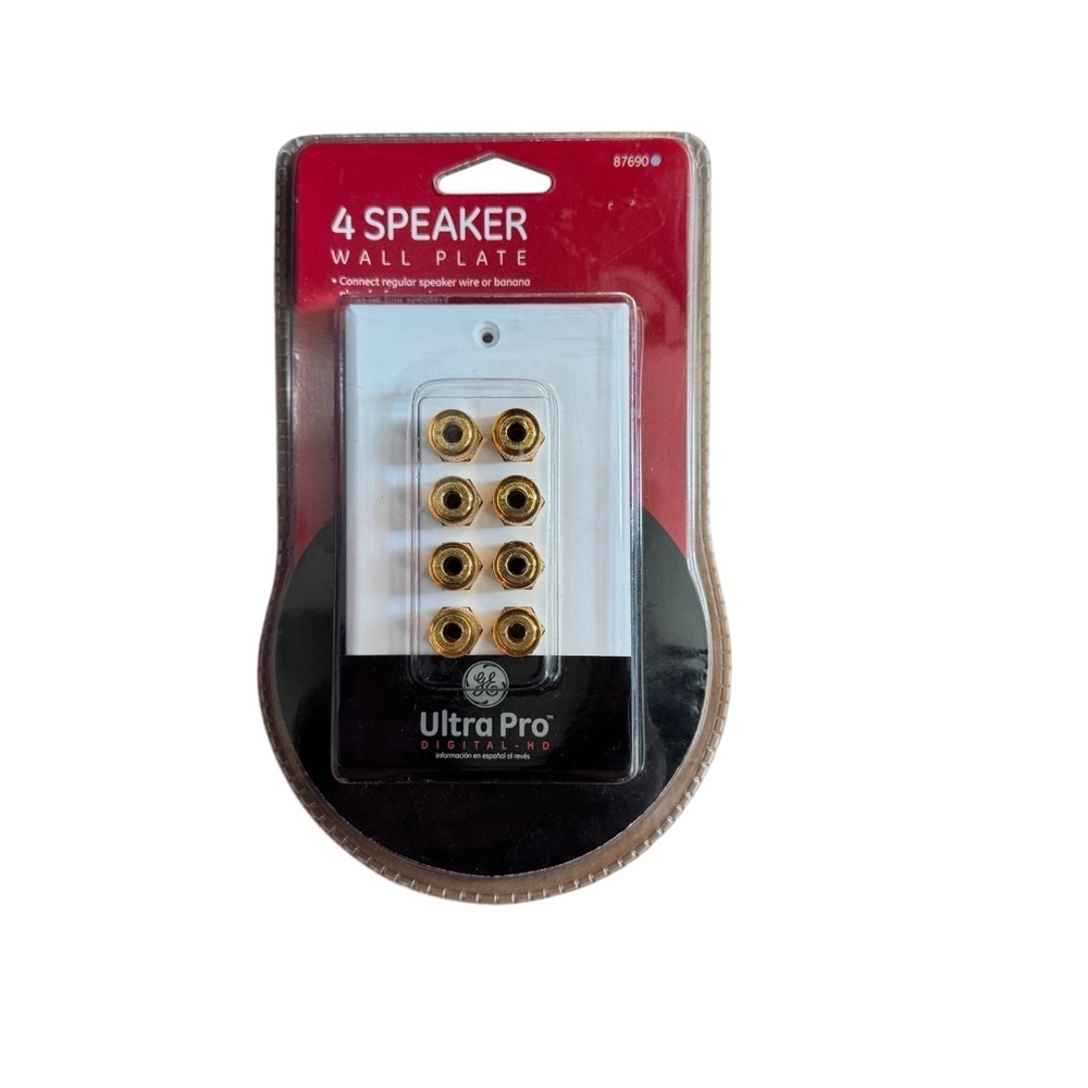 GE 8 Binding Post 4 Speaker Wall Plate - 87690 Ultra Pro Digital  HD NEW